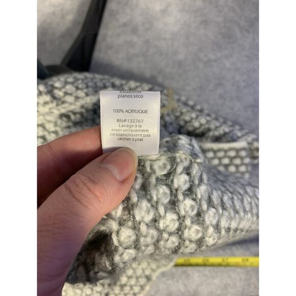 Baciano Women’s S Duster Cardigan With Hood Gray And White Crochet Bell Sleeves - Picture 10 of 14